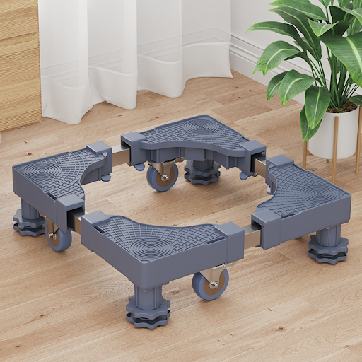 Support de Réfrigérateur et Machine à Laver – Socle Roulant en Métal Réglable – Chariot de Transport Pliable et Durable – Type de Sol Haute Resistance