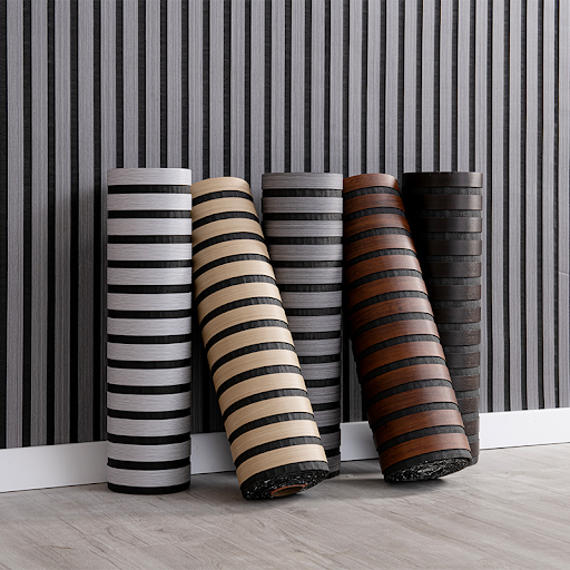 Panneau Mural Auto-Adhésif Cannelle – Papier Peint Autocollant Motif Bois Raye – Revêtement PVC Imperméable et Infroissable – Installation Facile Peler et Coller