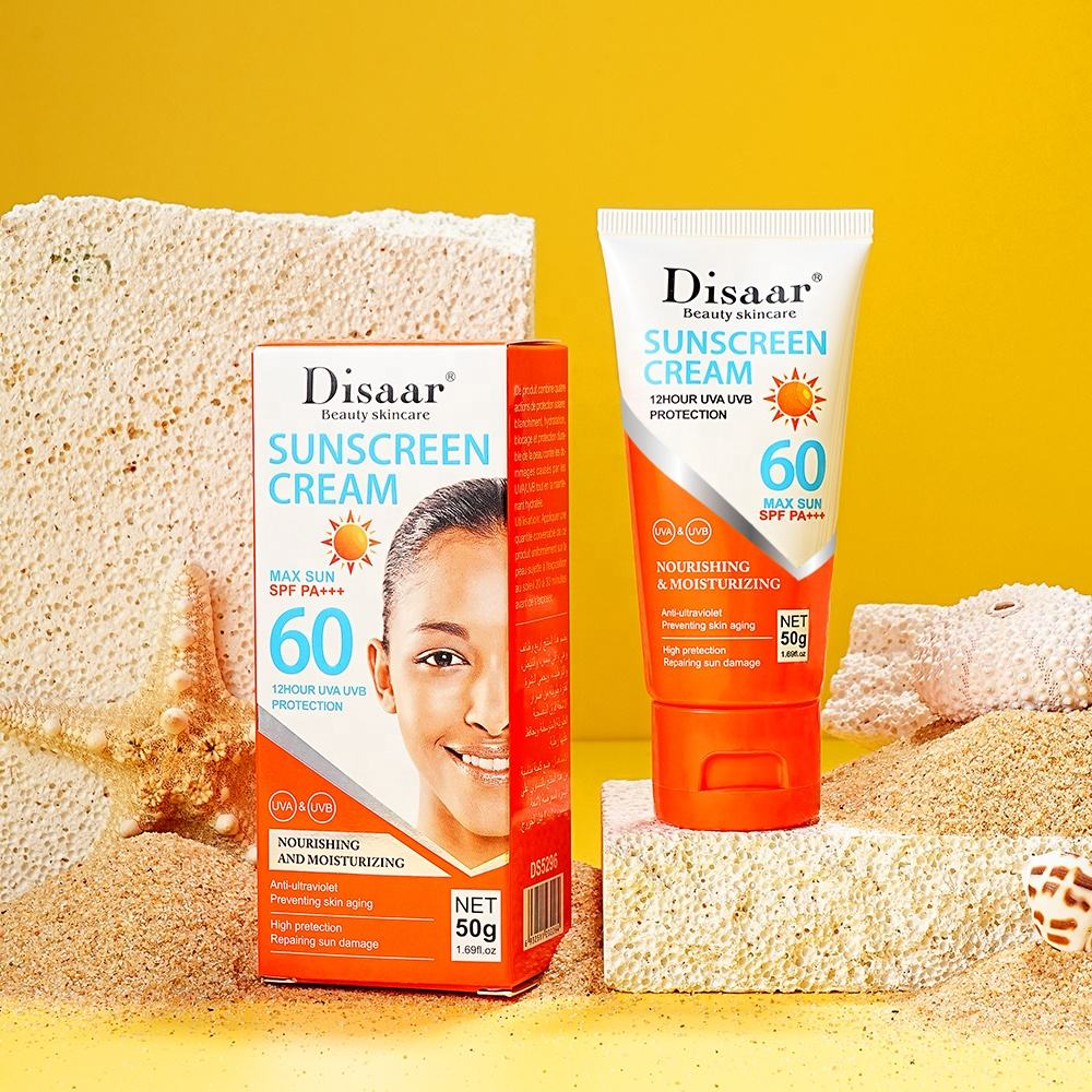 Disaar SPF 60 Ecran Solaire Africain – Haute Protection Solaire PA+++ – Crème Solaire Bio à la Vitamine E et Niacinamide – Réparateur et Anti Vieillissement 50g