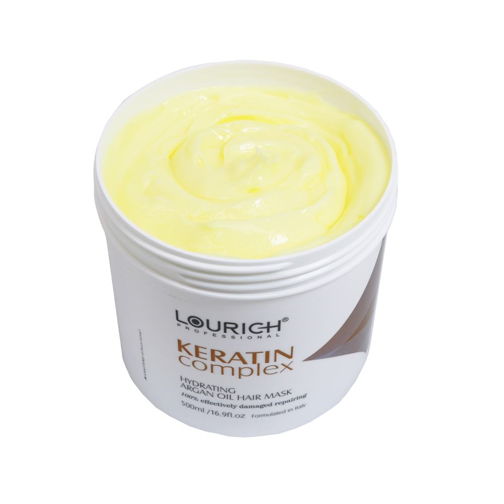 Masque Capillaire Réparateur Intense LOURICH – Soin Profond Acide Hyaluronique et Huile d Argan – Crème Organique aux Acides Aminés 500ml – Nutrition et Réparation Intensive