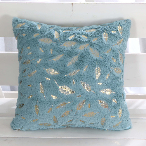 Taie oreiller velours plume bronzant, or et argent en gros mode couleur unie en peluche housse de coussin